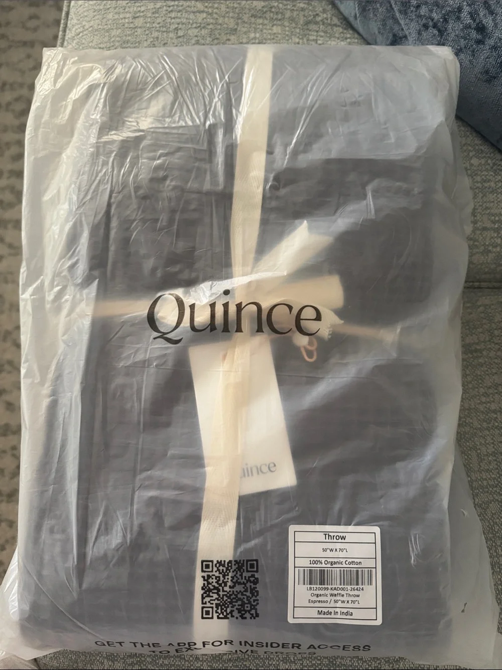 NWT QuinceOrganic Waffle Throw Blanket - Espresso